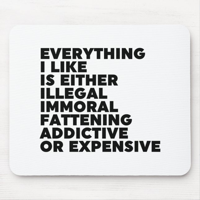 Alles, was ich mag mousepad (Vorne)