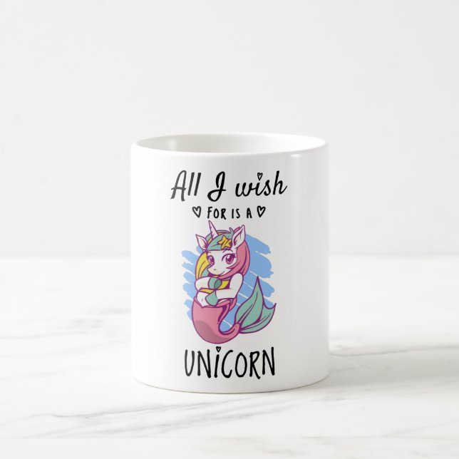 Alles, was ich mir wünsche, ist ein Einhorn Kaffeetasse (Mittel)