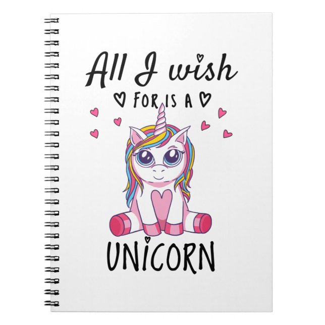 Alles, was ich mir wünsche, ist ein Einhorn Notizblock (Vorderseite)