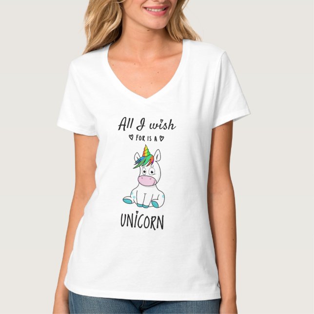 Alles, was ich mir wünsche, ist ein Einhorn T-Shirt (Vorderseite)