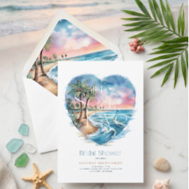 Alles was ich sehe ist Liebe Aquarell Meer Brautdu Einladung