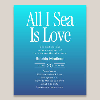 Alles was ich sehe ist Liebe Brautparty Blau Flyer