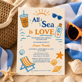 Alles, was ich sehe, ist Liebe Coastal Bold Beach Einladung