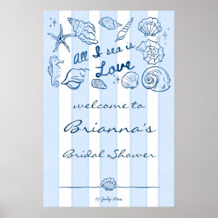 Alles, was ich sehe, ist Liebe Muscheln Junggesell Poster