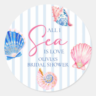 Alles, was ich sehe, ist Liebe - Muscheln Strand B Runder Aufkleber