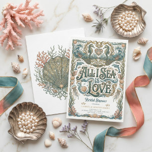 Alles was ich sehe ist Liebe Nautical Art Nouveau  Einladung