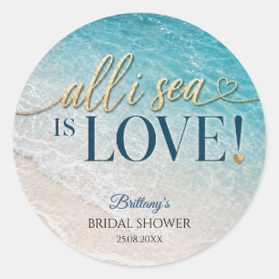 Alles was ich sehe ist Love Beach Brautjungfernpar Runder Aufkleber