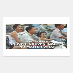 Alles was ich tue ist Nguyen, Nguyen, Nguyen Aufkl Rechteckiger Aufkleber