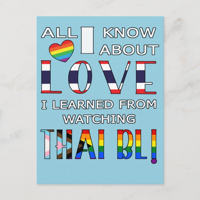 Alles, was ich über die Liebe weiß, die ich durch  Postkarte (Vorderseite)