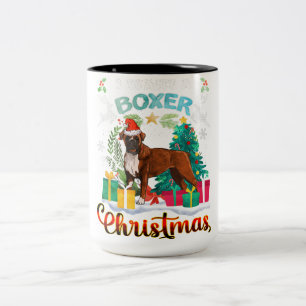 Alles, was ich will, ist ein Boxer-Weihnachten Fro Zweifarbige Tasse