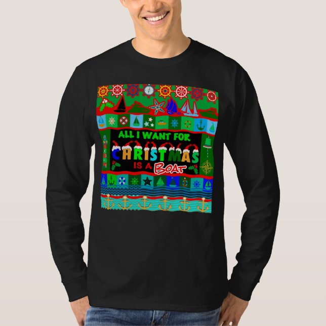Alles, was ich Wollte, ist ein Weihnachtsboot T-Shirt (Vorderseite)