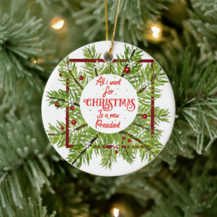 Alles, was ich zu Weihnachten Gewollt habe, ist ei Keramik Ornament