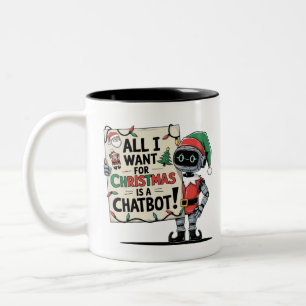🤖 Alles, was ich zu Weihnachten Gewollt habe, ist Zweifarbige Tasse