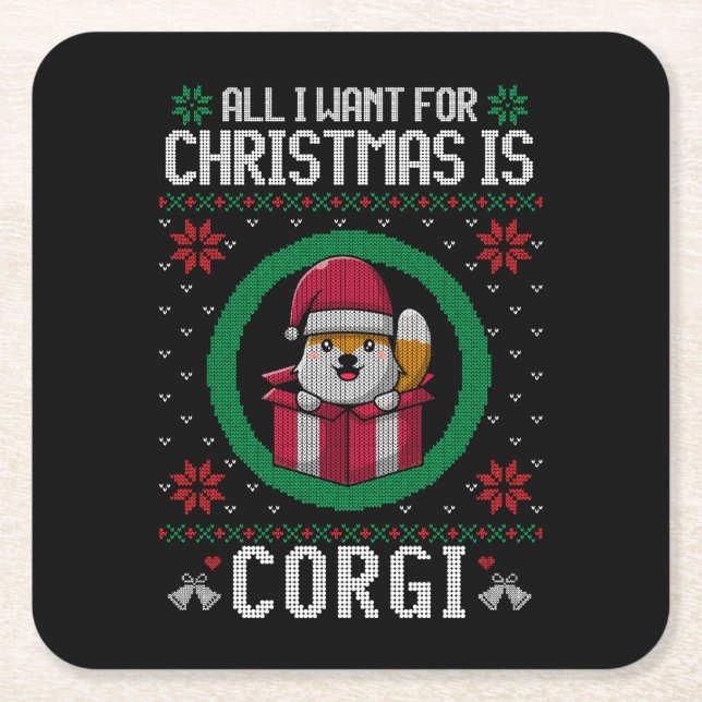 Alles, was ich zu Weihnachten gewollt ist Niedlich Rechteckiger Pappuntersetzer (Vorderseite)