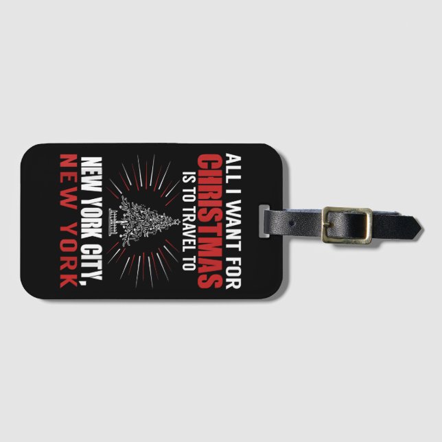 Alles, was ich zu Weihnachten nach New York City G Gepäckanhänger (Vorderseite (Horizontal))