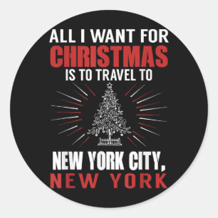 Alles, was ich zu Weihnachten nach New York City G Runder Aufkleber