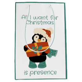 Alles, was ich zu Weihnachten Vintagen Pinguin gew Mittlere Geschenktüte