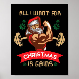Alles, was ich zu Weihnachten will, ist Gains Fitn Poster