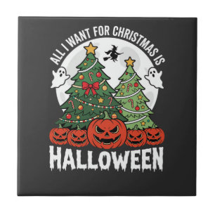 Alles, was ich zu Weihnachten will, ist Halloween Fliese