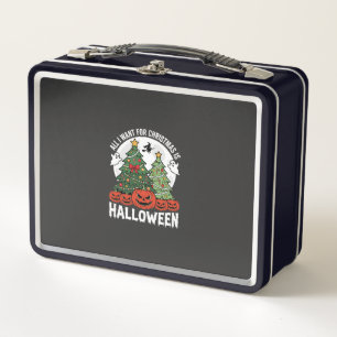 Alles, was ich zu Weihnachten will, ist Halloween Metall Brotdose