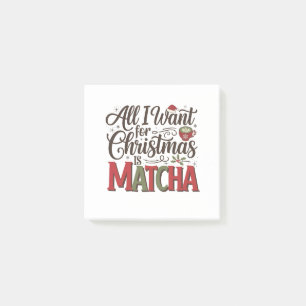 Alles, was ich zu Weihnachten will, ist Matcha Gre Post-it Klebezettel