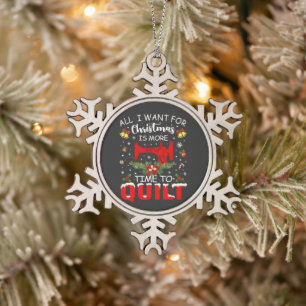 Alles, was ich zu Weihnachten will, ist mehr Zeit Schneeflocken Zinn-Ornament