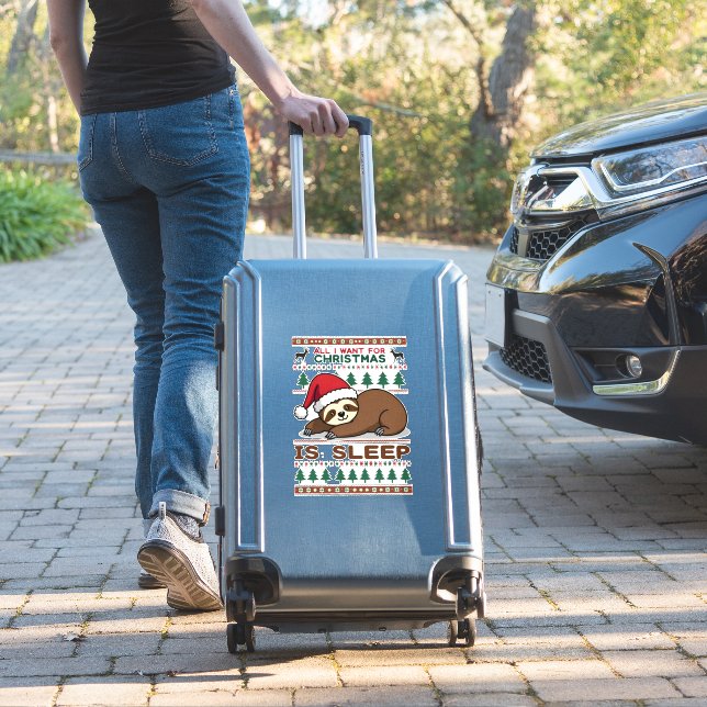 Alles, was ich zu Weihnachten will, ist Schlaf - L Aufkleber (Koffer Insitu)