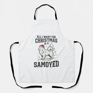 Alles, was ich zu Weihnachten will Samoyed-Hund Schürze