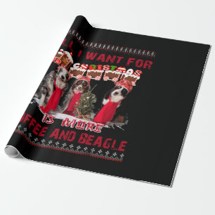 Alles, was ich zu Weihnachten Wollte, Beagle und K Geschenkpapier