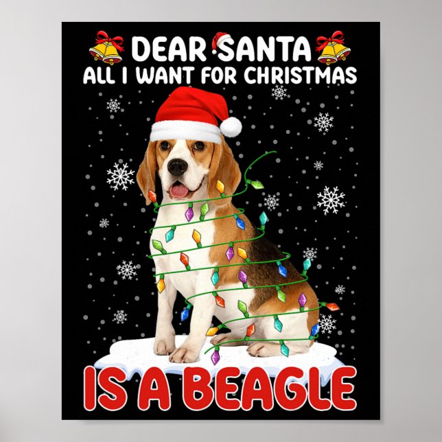 Alles, was ich zu Weihnachten Wollte, ist Beagle W Poster (Vorne)