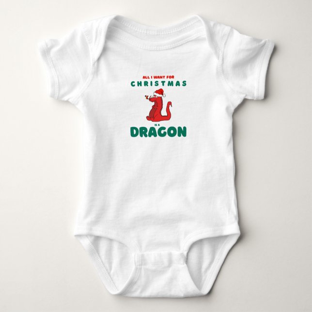 Alles, was ich zu Weihnachten Wollte, ist Dragon W Baby Strampler (Vorderseite)