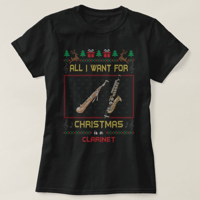 Alles, was ich zu Weihnachten Wollte, ist ein Klar T-Shirt (Design vorne)