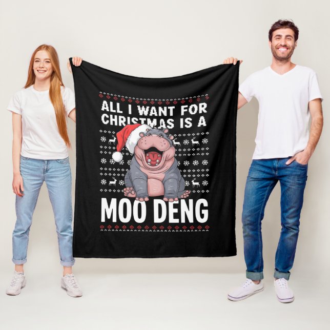 Alles, was ich zu Weihnachten Wollte, ist ein Moo  Fleecedecke (Beispiel)