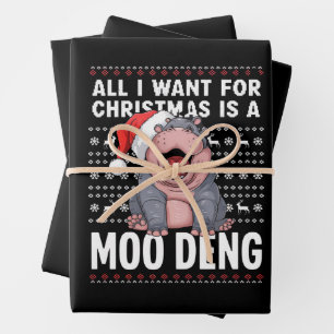 Alles, was ich zu Weihnachten Wollte, ist ein Moo  Geschenkpapier Set