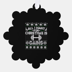 Alles, was ich zu Weihnachten Wollte, ist Fitness Ornament Karte