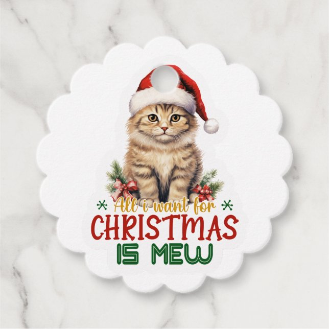 Alles, was ich zu Weihnachten wollte, ist Mew Geschenkanhänger (Vorderseite)