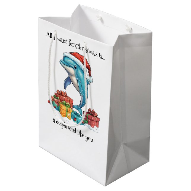 Alles, was ich zu Weihnachten Wollte, ist... Mittlere Geschenktüte (Rückseite Schrägansicht)