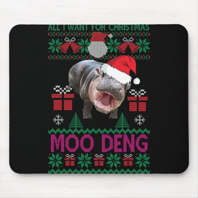 Alles, was ich zu Weihnachten Wollte, ist Moo Deng Mousepad (Vorne)