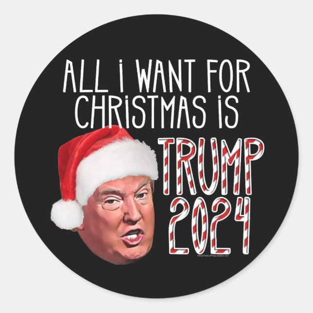 Alles, was ich zu Weihnachten Wollte, ist Trump 20 Runder Aufkleber (Vorderseite)