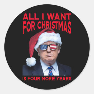 Alles, was ich zu Weihnachten Wollte, ist vier wei Runder Aufkleber