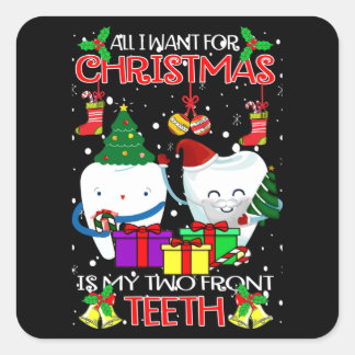 Alles, was ich zu Weihnachten wollte, sind meine z Quadratischer Aufkleber