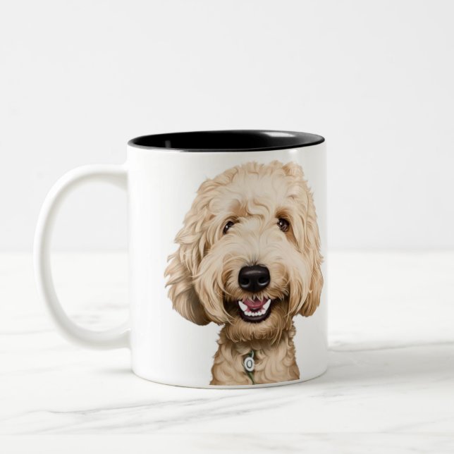 Alles, was mir wichtig ist, ist...Labradoodle Zweifarbige Tasse (Links)