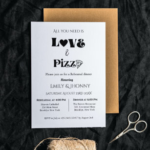 Alles, was Sie brauchen, ist ein Liebe- und Pizza- Einladung