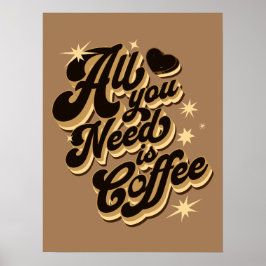 Alles was Sie brauchen ist Kaffee, Zitate Poster
