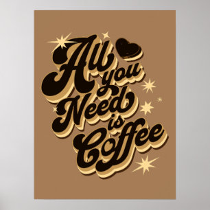 Alles was Sie brauchen ist Kaffee, Zitate Poster