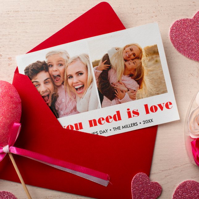 ALLES, WAS SIE BRAUCHEN, IST LIEBE 2 Foto Valentin Mitteilungskarte (Von Creator hochgeladen)