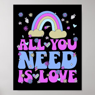 Alles was Sie brauchen ist Liebe 60er 70er Retro G Poster