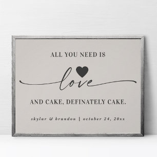 Alles, was Sie brauchen, ist Liebe & Cake Off-Whit Poster