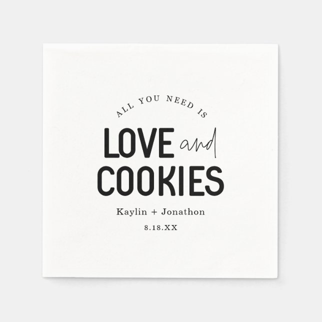Alles was Sie brauchen ist Liebe & Cookies Serviette (Vorderseite)