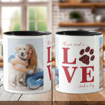 Alles, was Sie brauchen, ist Liebe & ein Hund pers Tasse<br><div class="desc">Die Liebe mit Paw Print Coffee Tasse - die perfekte Ergänzung zu jeder Hundefreunde-Kollektion. Diese moderne und stilvolle Tasse besticht durch ein gewagtes Design, das Sie sicher begeistern wird. Mit schick rosa Akzenten und bezaubernden Pfotendrucken ist diese Tasse niedlich und funktionell zugleich. Diese Tasse aus hochwertiger Keramik ist auf Dauer...</div>